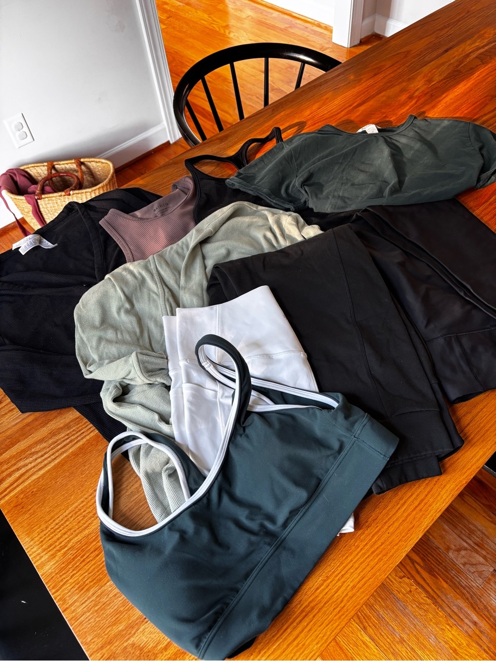 Athleta workout bundle - 1 sports bra, 3 bottoms, 4 tops, 1 pullover sweater